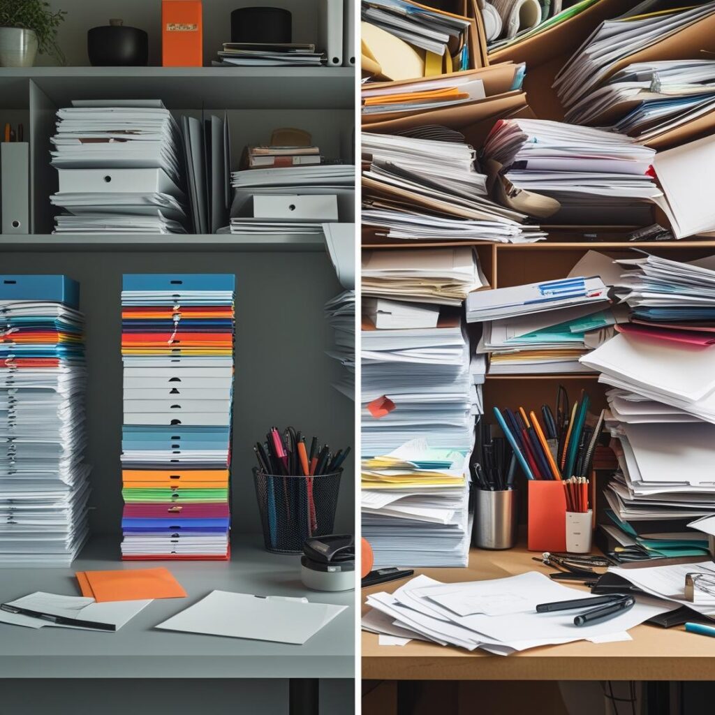 antes e depois: como ser produtivo em ambiente caótico